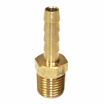 Interstate Pneumatics FM44 Brass Hose Barb Fitting, Connector, 1/4 Inch Barb X 1/4 Inch NPT Male End