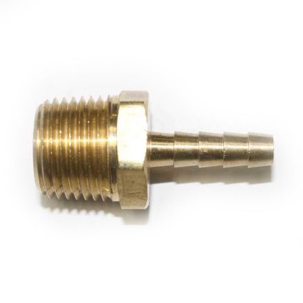 Interstate Pneumatics FM84 Brass Hose Barb Fitting, Connector, 1/4 Inch Barb X 1/2 Inch NPT Male End