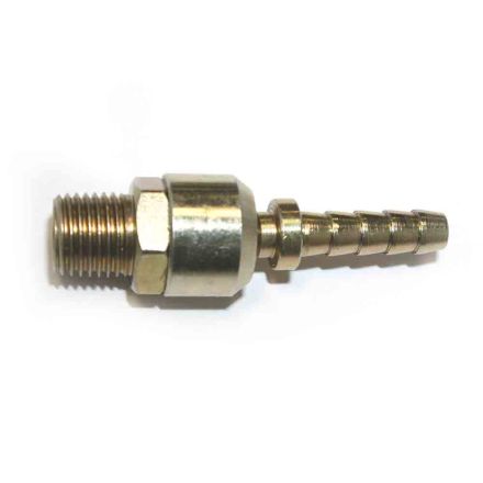Interstate Pneumatics FMBS44 Steel Hose Barb Ball Swivel Fitting, Connector, 1/4" Swivel Barb X 1/4" NPT Male End
